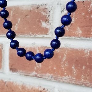 🆕 Blue Lapis Necklace, Hand Knotted, 18 In. 🆕